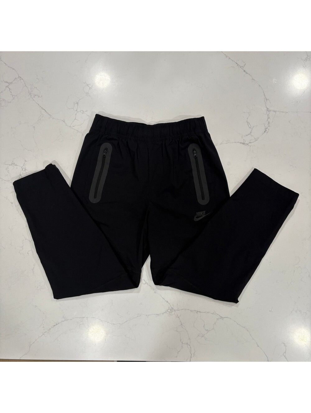 Nike Tech Woven Jogger Pants Black Tapered Zip Ankle Athletic Women's Size L